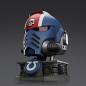 Preview: Warhammer 40,000: Space Marine 2 Replik Ultramarines Lieutenant Titus Helm mit Display-Stand 44 cm