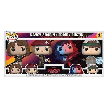 FUNKO POP! Vinyl Figur Television Stranger Things Nancy  Robin Eddie Dustin 4er Pack Special