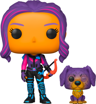 FUNKO POP! - MARVEL - Hawkeye Blacklight Kate Bishop with Lucky the Pizza Dog  # Special Edition