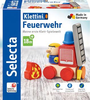 Schmidt Selecta 62077 Klettini Holz Spielzeug  Feuerwehr