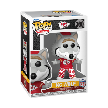 FUNKO POP! Vinyl Figur Sport Football NFL Mascots Kansas CIty Chiefs KC Wolf 360
