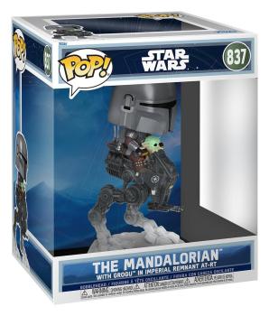 FUNKO POP! Vinyl Figur Star Wars The Mandalorian and Grogu Rides The Mandalorian with Grogu in Imperial Remnant AT-RT