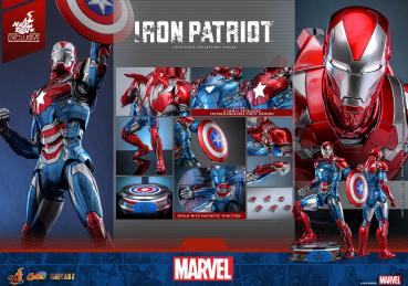 Marvel Comic Diecast Masterpiece Actionfigur 1/6 Iron Patriot Hot Toys Exclusive 32 cm