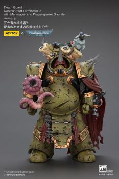 Warhammer 40k Actionfigur 1/18 Death Guard Deathshroud Terminator 2 with Manreaper and Plaguespurter Gauntlet 14 cm