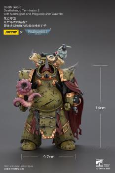 Warhammer 40k Actionfigur 1/18 Death Guard Deathshroud Terminator 2 with Manreaper and Plaguespurter Gauntlet 14 cm