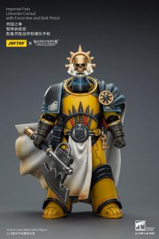 Warhammer Imperial Fists Actionfigur Librarian Consulwith Force Axe and Bolt Pistol 12 cm