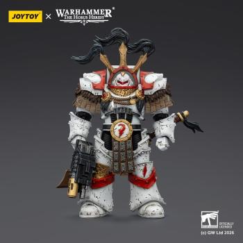 Warhammer 40,000 Actionfigur White Scars Legion Praetor in Cataphractii Terminator Armour with Cyber Hawk Chogorian sword and combi-melta 14 cm