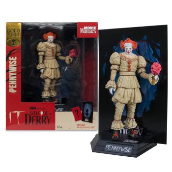 It: Welcome to Derry Movie Maniacs PVC Statue Pennywise (Flashback) (Gold Label) 16 cm