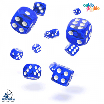 Oakie Doakie Dice W6 Würfel – 12 Stück, 16 Mm, Einfarbig Blau, In Transportbox