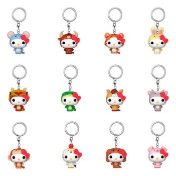 Hello Kitty Mystery Pocket POP! Vinyl Schlüsselanhänger Keychain  4 cm Animals Blind Box 1 Stück