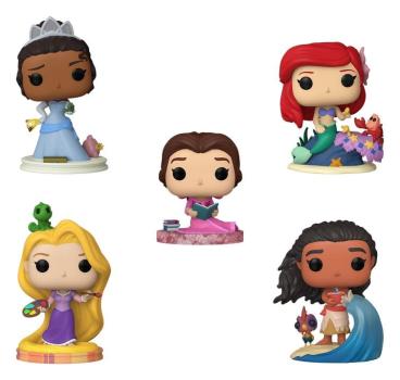 FUNKO POP! Vinyl Figur Disney Ariel Tiana Belle Rapunzel Moana 5er Pack