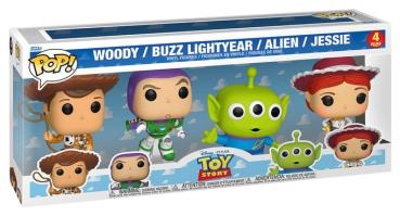 FUNKO POP! Vinyl Figur Toy Story Woody Buzz Lightyear Alien Jessie  4er Pack
