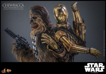 Star Wars Episode V Movie Masterpiece Actionfigur 1/6 Chewbacca with Disassembled C-3PO 36 cm