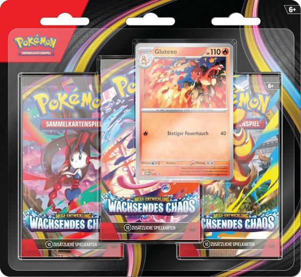 Pokémon Cards ME04 Wachsendes Chaos 3Pack Blister  DE