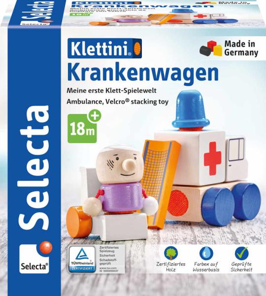 Schmidt Selecta 62081 Klettini Holz Spielzeug Krankenwagen