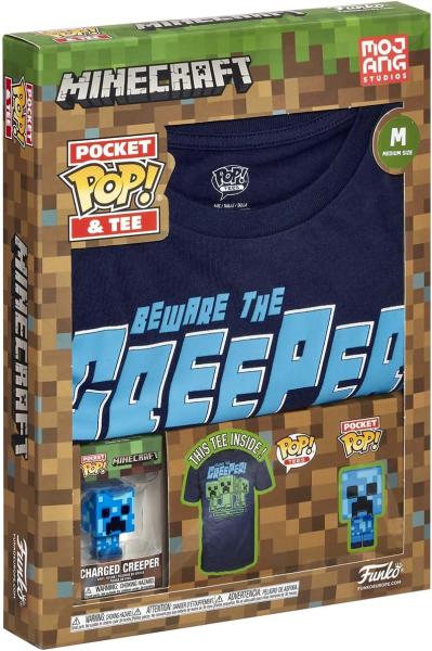 Funko Pocket Pop! und Tee: Minecraft Charged Creeper T-​Shirt
