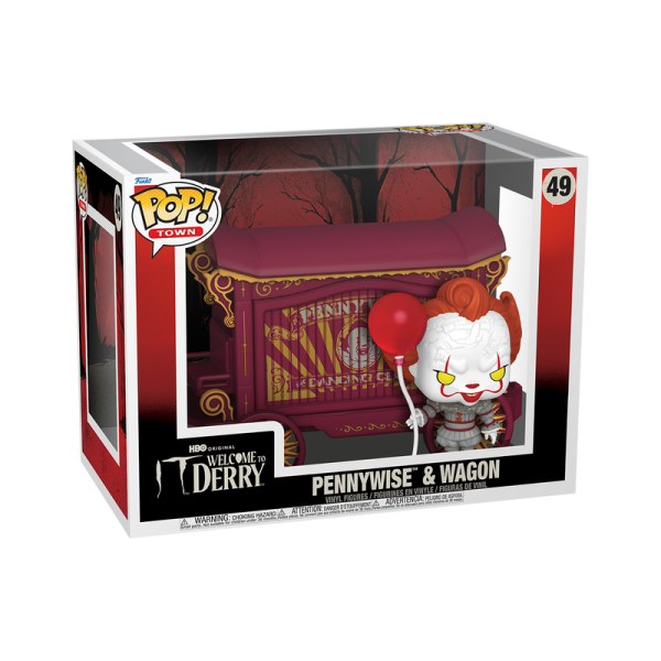 FUNKO POP! Vinyl Figur Movie Town It Welcome to Derry Pennywise und Wagon 49