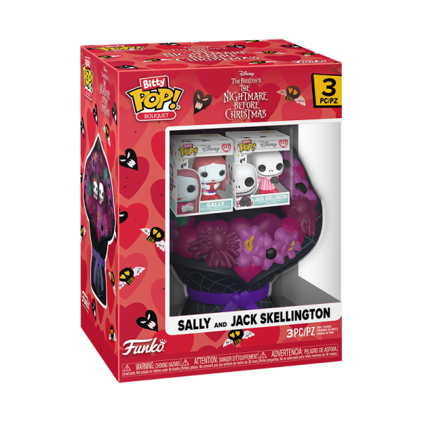 Nightmare Before Christmas Bitty POP! Bouquet Vinyl Figuren Sally & Jack Skellington (Valentine) 4 cm