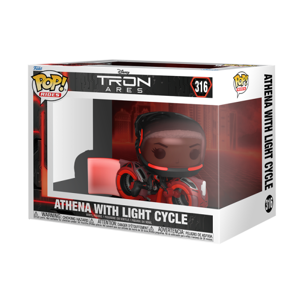 FUNKO POP! Vinyl Figur Rides  Movie Tron Ares Athena with Light Cycle 316