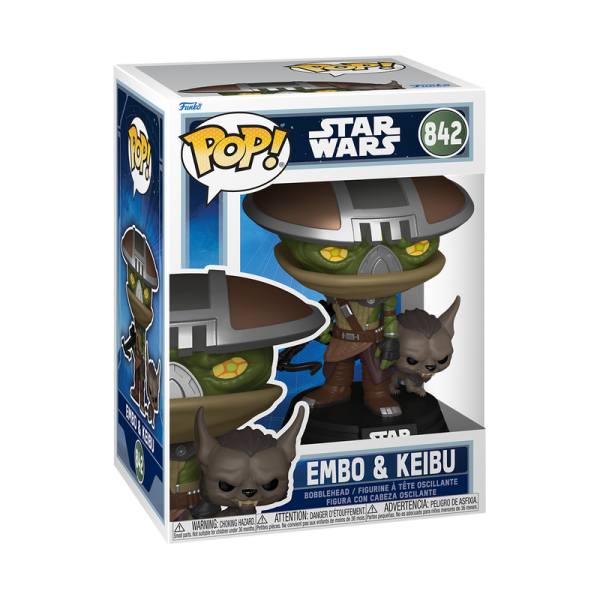 FUNKO POP! Vinyl Figur Star Wars The Mandalorian and Grogu Embo und Keibu 842