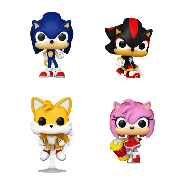 FUNKO POP! Vinyl Figur Games Sonic Tails Amy Shadow GITD 4er Pack