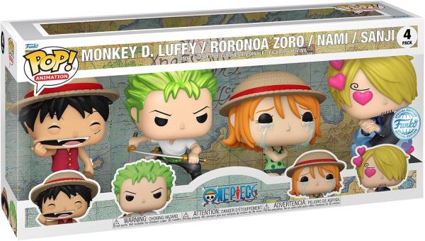 FUNKO POP! Vinyl Figur Animation One Piece 4er Pack Refresh Luffy Zoro Nami Sanji Special