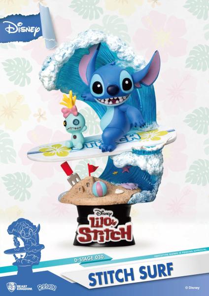 Disney Summer Series D-Stage PVC Diorama Surfer Stitch 15 cm