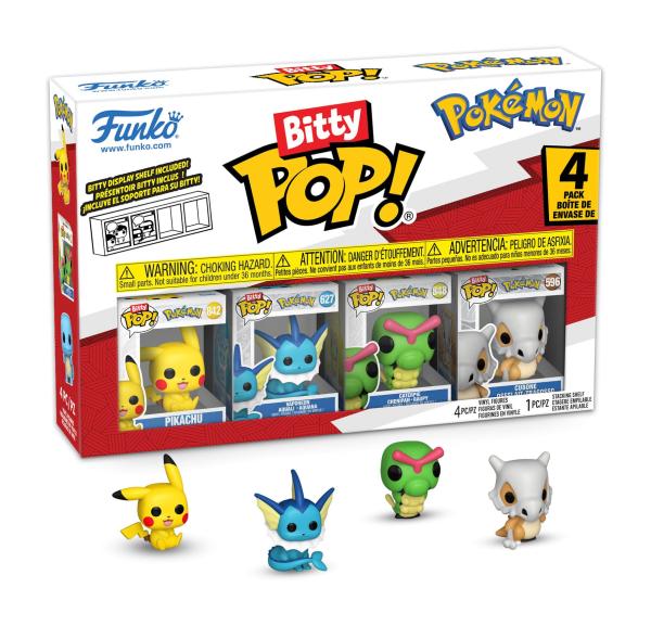 FUNKO Bitty POP - Pokemon Series 1 Pikachu Aquana Raupy Tragosso  #4er Pack