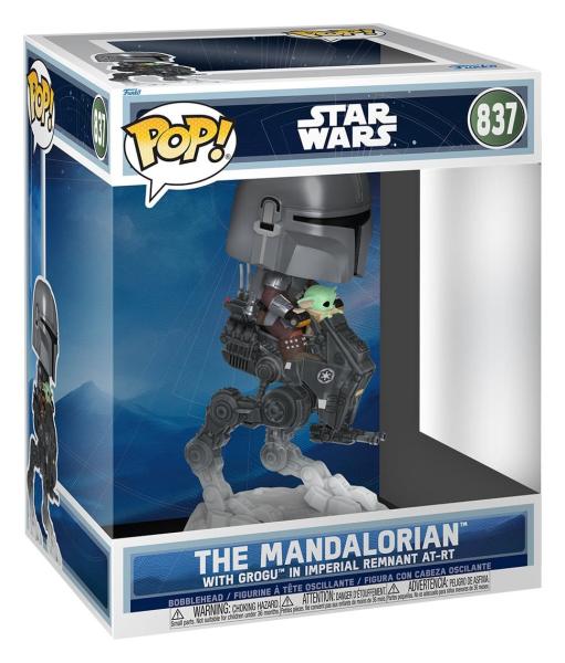 FUNKO POP! Vinyl Figur Star Wars The Mandalorian and Grogu Rides The Mandalorian with Grogu in Imperial Remnant AT-RT