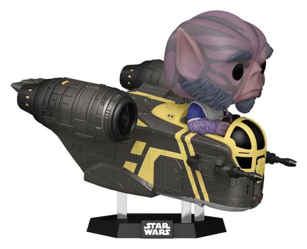 FUNKO POP! Vinyl Figur Star Wars The Mandalorian and Grogu Rides The Mandalorian with Grogu Zeb Orrelios in the Razor Crest 838