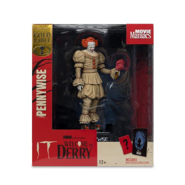 It: Welcome to Derry Movie Maniacs PVC Statue Pennywise (Flashback) (Gold Label) 16 cm