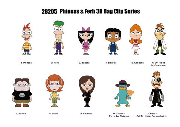 Phineas und Ferb 3D PVC-Taschenanhänger Series 1 1 Stück