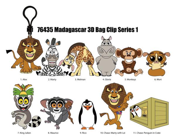 Madagascar 3D PVC-Taschenanhänger Serie 1 1 Stück