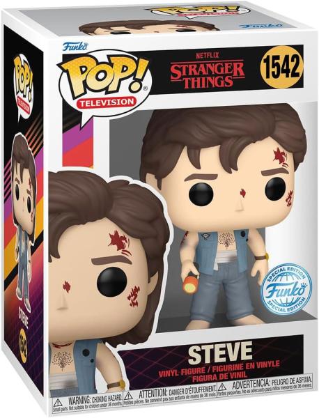 FUNKO POP! Vinyl Figur Television Stranger Things Steve Battle Damaged 1542 Special